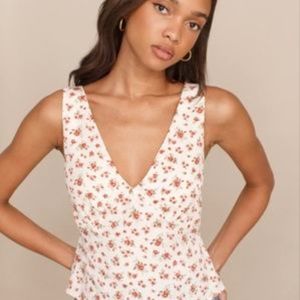 Reformation Vireo Rose Bud Top